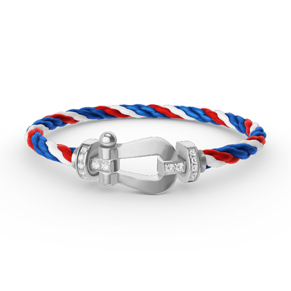 [Avelora]FORCE LARGE HORSESHOE HALF DIAMOND BRACELET - WHITE GOLD