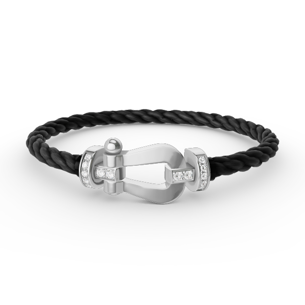 [Avelora]FORCE LARGE HORSESHOE HALF DIAMOND BRACELET - WHITE GOLD