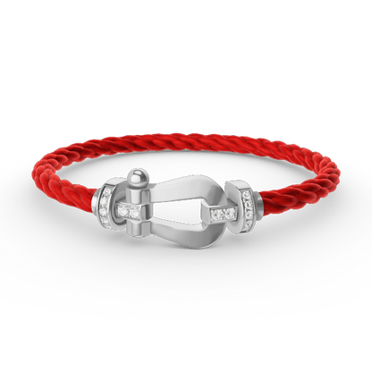 [Avelora]FORCE LARGE HORSESHOE HALF DIAMOND BRACELET - WHITE GOLD