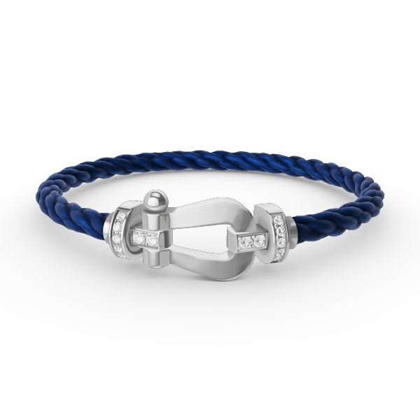 [Avelora]FORCE LARGE HORSESHOE HALF DIAMOND BRACELET - WHITE GOLD