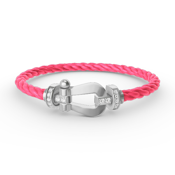 [Avelora]FORCE LARGE HORSESHOE HALF DIAMOND BRACELET - WHITE GOLD