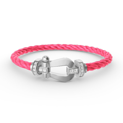 [Avelora]FORCE LARGE HORSESHOE HALF DIAMOND BRACELET - WHITE GOLD