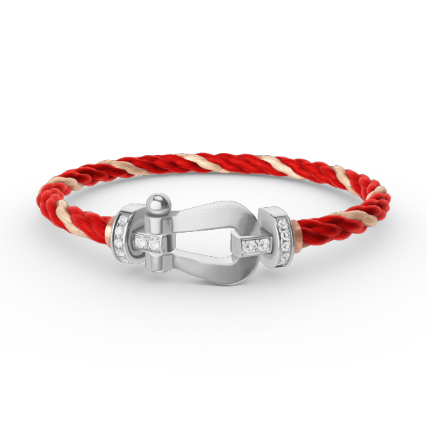 [Avelora]FORCE LARGE HORSESHOE HALF DIAMOND BRACELET - WHITE GOLD