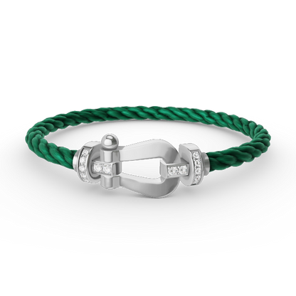 [Avelora]FORCE LARGE HORSESHOE HALF DIAMOND BRACELET - WHITE GOLD