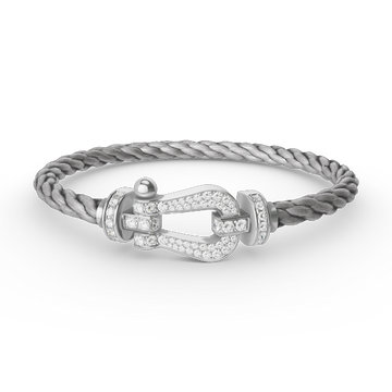 [Avelora Jewelry ]FORCE LARGE HORSESHOE FULL DIAMOND BRACELET SILVER
