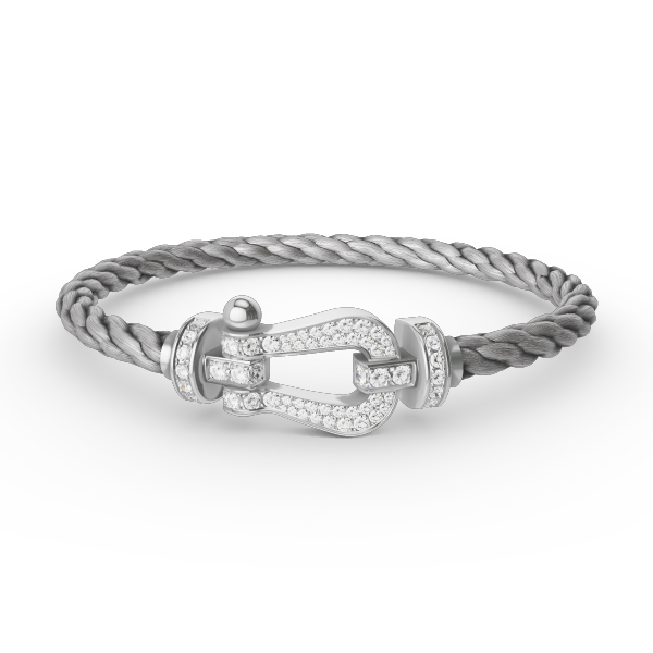 [Avelora Jewelry ]FORCE LARGE HORSESHOE FULL DIAMOND BRACELET SILVER