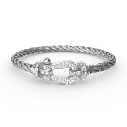 [Avelora]FORCE LARGE HORSESHOE FULL DIAMOND BRACELET - WHITE GOLD