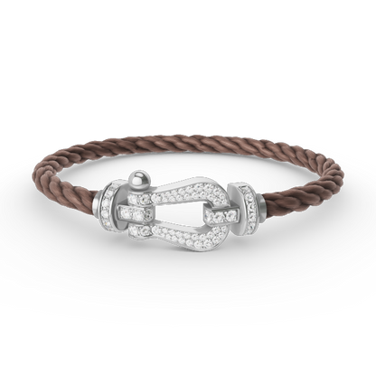 [Avelora]FORCE LARGE HORSESHOE FULL DIAMOND BRACELET - WHITE GOLD