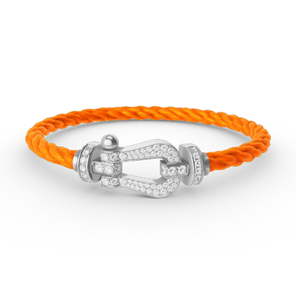 [Avelora]FORCE LARGE HORSESHOE FULL DIAMOND BRACELET - WHITE GOLD