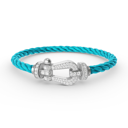 [Avelora]FORCE LARGE HORSESHOE FULL DIAMOND BRACELET - WHITE GOLD