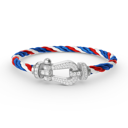 [Avelora]FORCE LARGE HORSESHOE FULL DIAMOND BRACELET - WHITE GOLD
