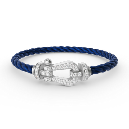 [Avelora]FORCE LARGE HORSESHOE FULL DIAMOND BRACELET - WHITE GOLD