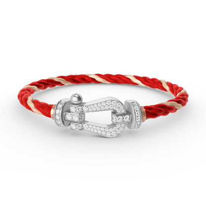[Avelora]FORCE LARGE HORSESHOE FULL DIAMOND BRACELET - WHITE GOLD