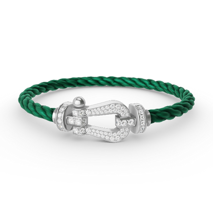[Avelora]FORCE LARGE HORSESHOE FULL DIAMOND BRACELET - WHITE GOLD