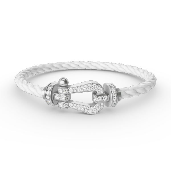 [Avelora Jewelry ]FORCE LARGE HORSESHOE FULL DIAMOND BRACELET SILVER