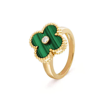 [Avelora Jewelry ]CLOVER MALACHITE RING GOLD DIAMOND