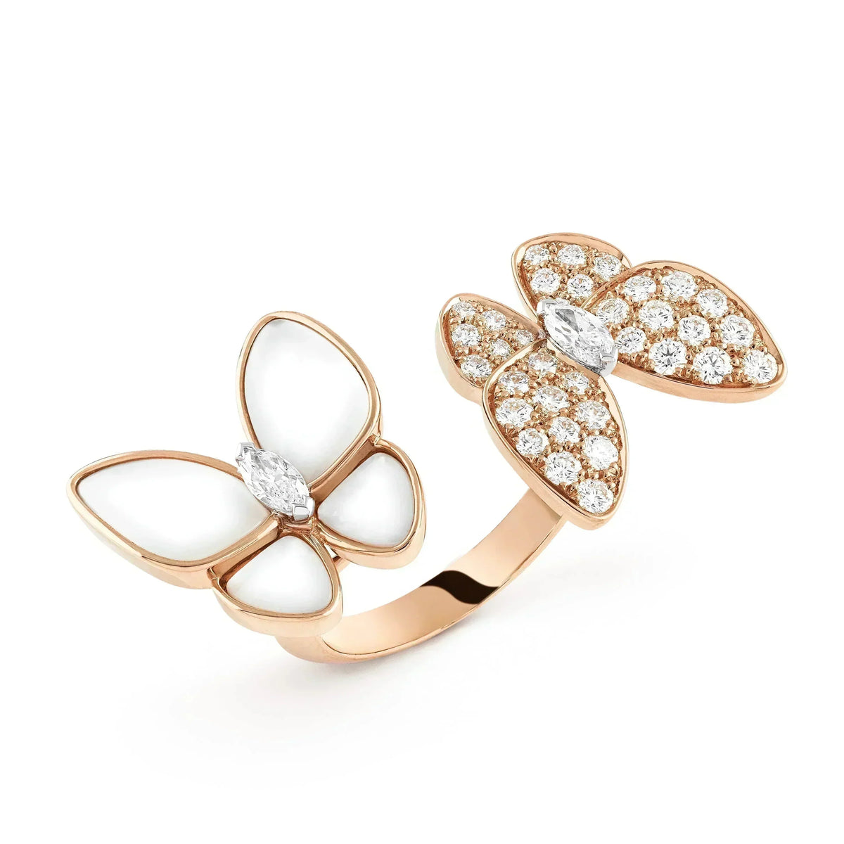 [Avelora Jewelry ]TWIN BUTTERFLY DIAMOND MOP RING