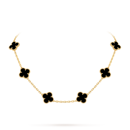 [Avelora]CLASSIC LUCKY 10-MOTIF CLOVER NECKLACE GOLD COLLECTION